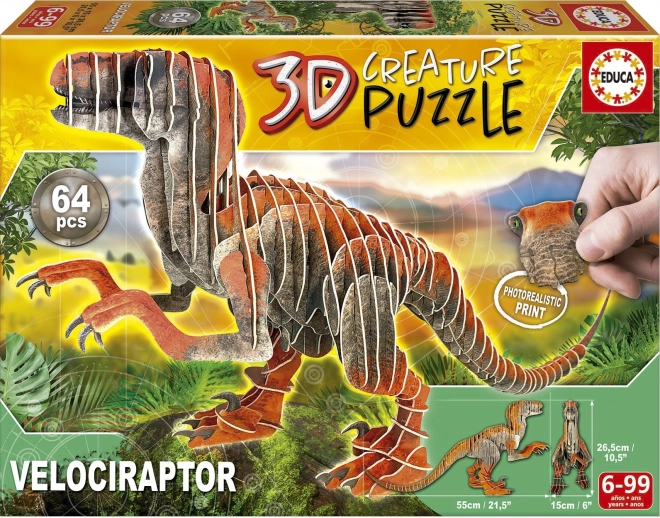 Educa 3D-puzzel velociraptor 64 stukjes