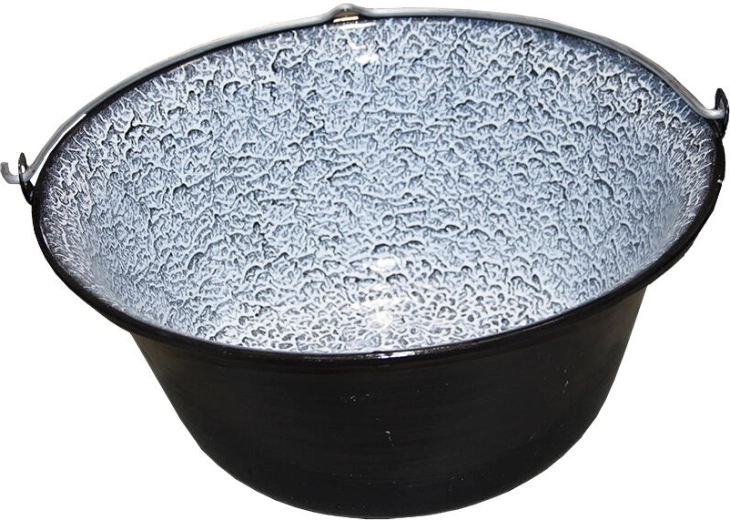 Geëmailleerde ketel 14 l zwart