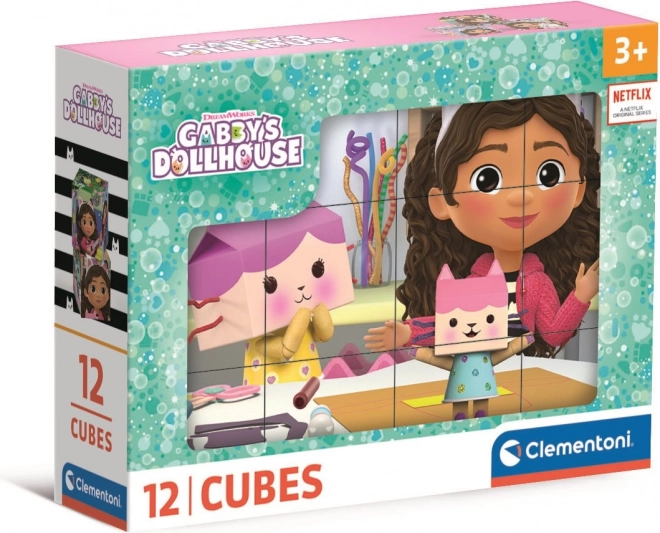 Plaatjeskubussen Gabby’s Magische Huis – 12 blokken CLEMENTONI