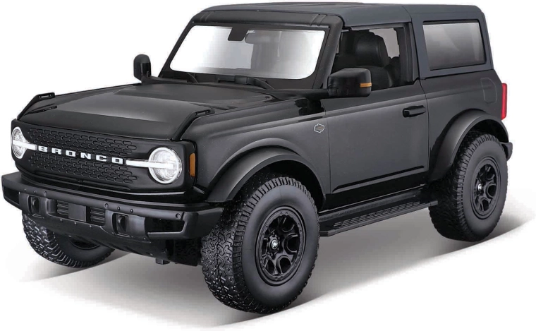Ford Bronco Wildtrak 2021 metalen model zwart 1:18