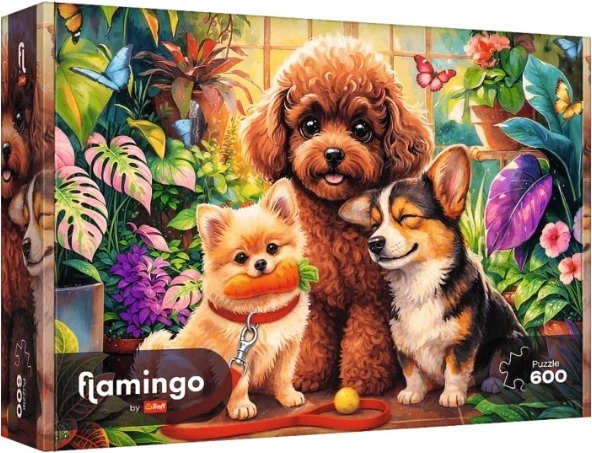 Trefl Flamingo by Trefl puzzel 600 stukjes Psy w oranżerii
