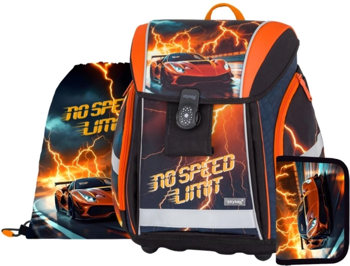 Školní set Oxybag Premium Light Auto – rugzak, gymsack en etui