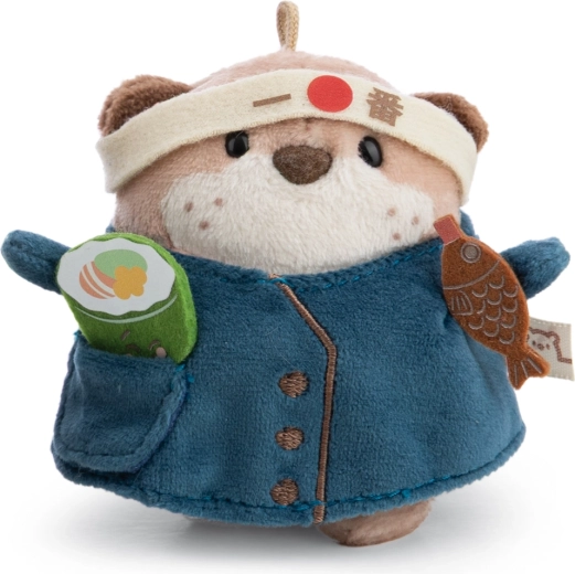 NICI MyMochi otter Jiro 8 cm met sushi en kokskostuum in cadeauverpakking