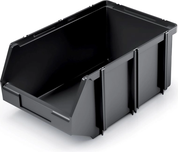 Kunststof opbergbox 6,7 l zwart met stapelmogelijkheid