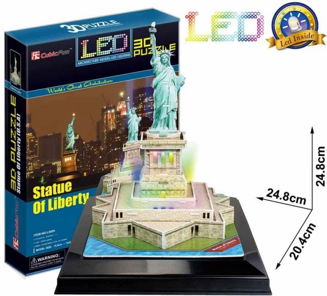 3D-puzzel Vrijheidsbeeld / LED - 37 stukjes