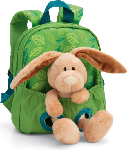 Kinder rugzak met pluche konijntje NICI, groen 26 × 21 cm