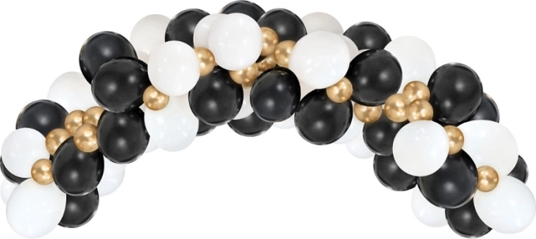 Ballonguirlande Beauty&Charm wit-goud-zwart