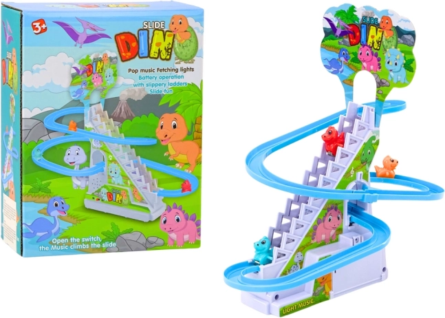 leuke dinosaurusbaan met trap, licht en geluid