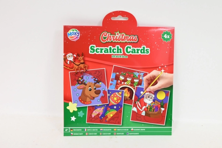 CCG kerst-kraskaarten 4 stuks 19 × 19 cm met kraspen