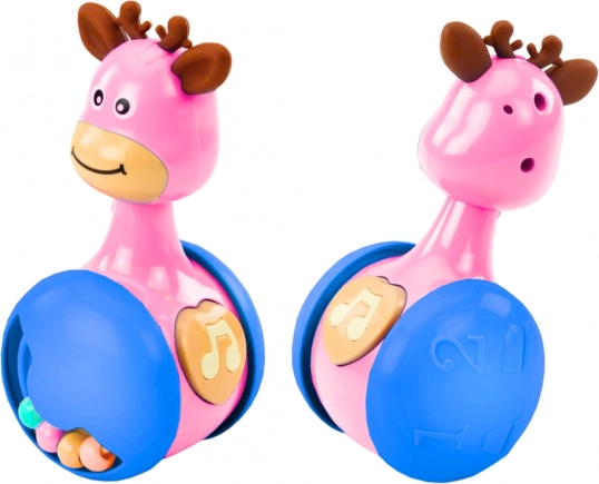 Interactief Speelgoed Wiebelende Hert met Fluitje - Roze