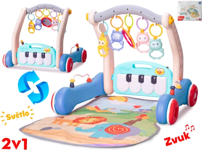 Loopwagen en speelmat 2-in-1 voor baby’s met muzikaal pianootje