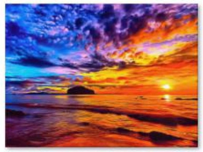 Diamantschilderen – zonsondergang boven de oceaan 40 × 30 cm