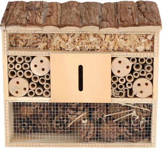 Houten insectenhotel 27 × 8 × 29,5 cm