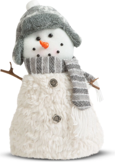 Kerstsneeuwpop met muts en armen van takjes