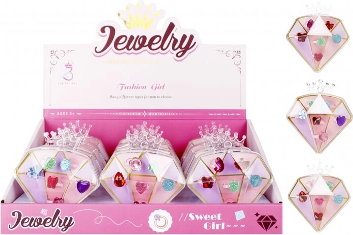 Set kinderringen in diamanten doosje