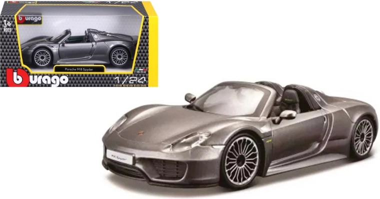 Metalen model BBURAGO 1:24 Porsche 918 Spyder – grijs