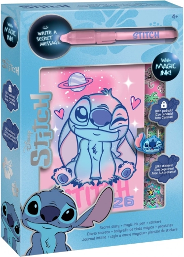 Cadeauset geheim dagboek Stitch A4 met magische pen