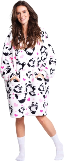 Cozy Noxxiez Panda warme hoodie-deken met capuchon