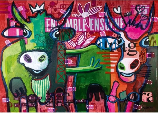 Puzzle HEYE Gestreepte koeien 1000 stukjes