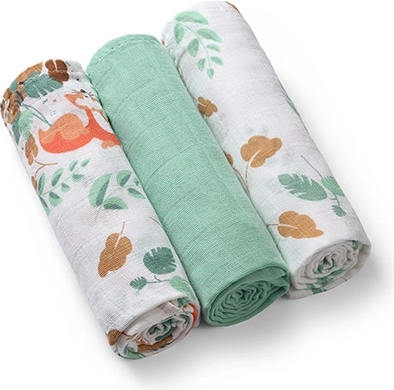 Babyono mousseline doeken Super Soft mint 70 × 70 cm 3 stuks