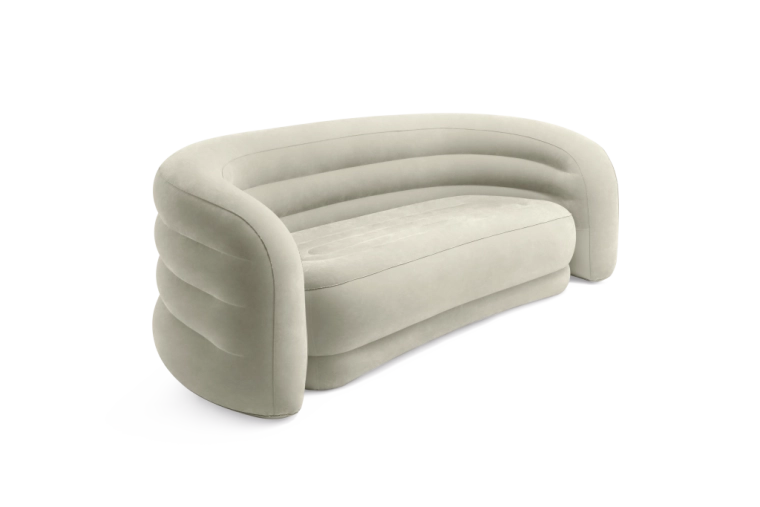 Opblaasbare afgeronde sofa Curve van pluche fluweel