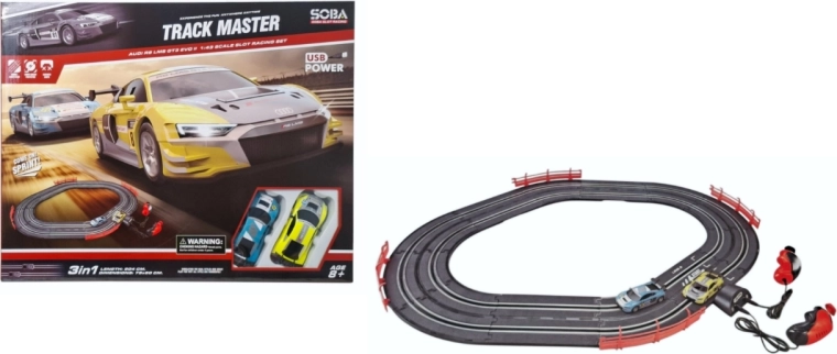 Race-autobaan met afstandsbedieningen en USB-voeding