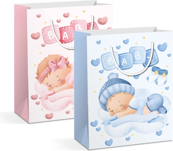 Kerstpapieren cadeauzak voor een fles - 1 stuk