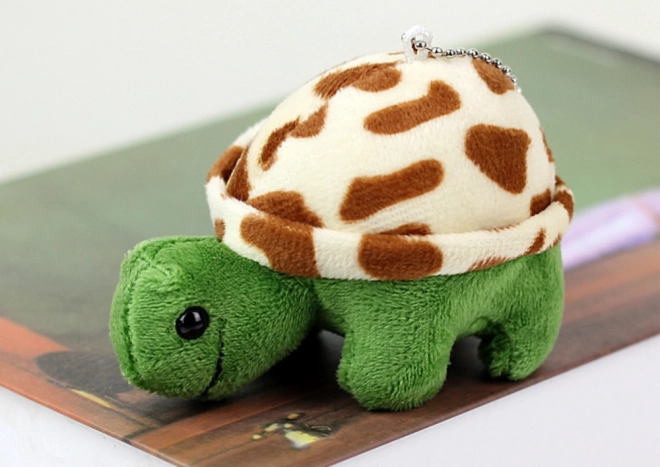 Pluchen schildpad 10 cm Bruin Sleutelhanger