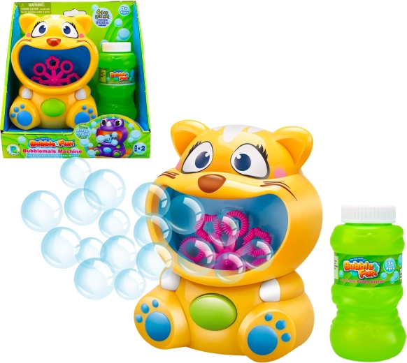 Bubble Fun bellenmachine kat met navulling 118 ml