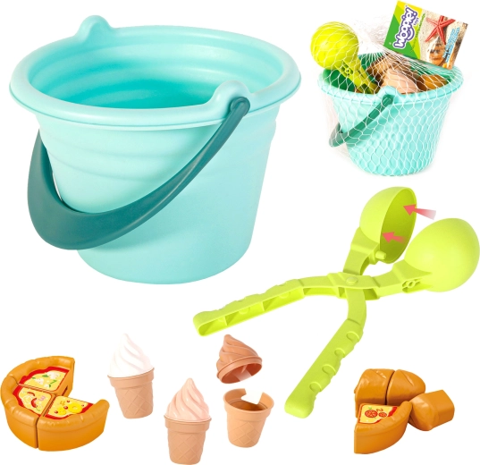 Woopie zandset Fun Ice Cream 2-in-1 sneeuwballenfabriek, 15 delen