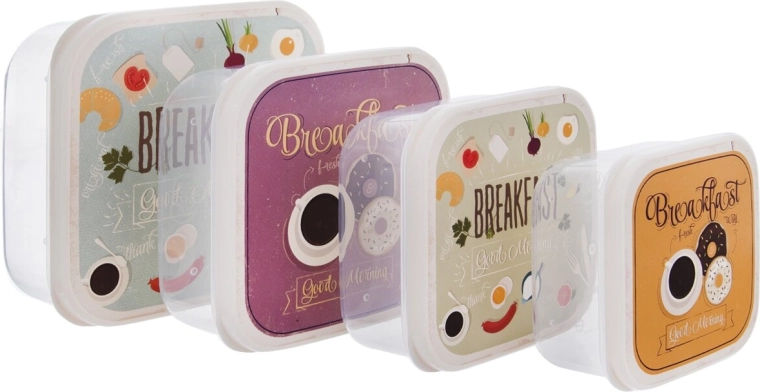 Snackboxen Child Breakfast, set van 4 stuks