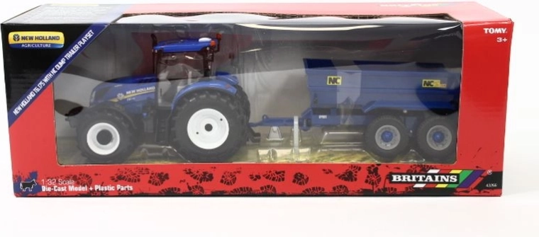 Britains tractor New Holland T6 met aanhanger