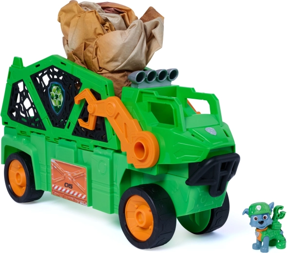 Paw Patrol Dino Rescue Megasaurus-voertuig met opblaasbare dinosaurus en Rocky-figuur