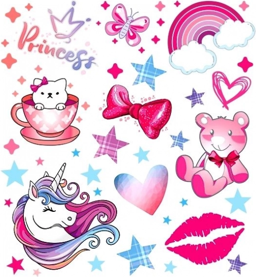 Textielstickers Unicorn, vel 15 × 21 cm
