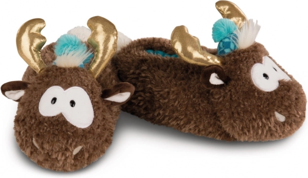 Pluchen pantoffels Rendier Reny Heart maat 38-41