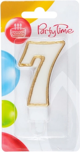 Taartkaars cijfer 7 goud