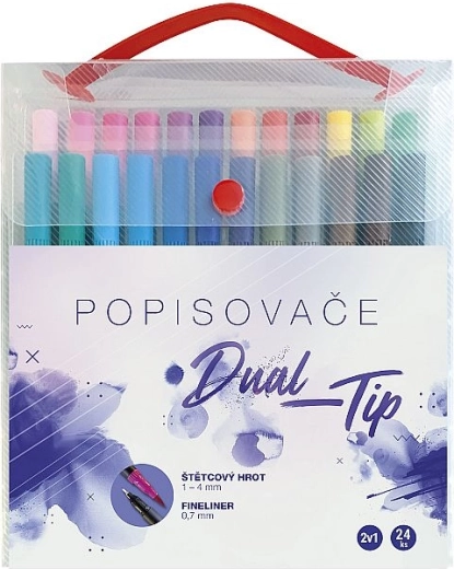 Set Concorde Dual‑Tip markers, 24 kleuren in box