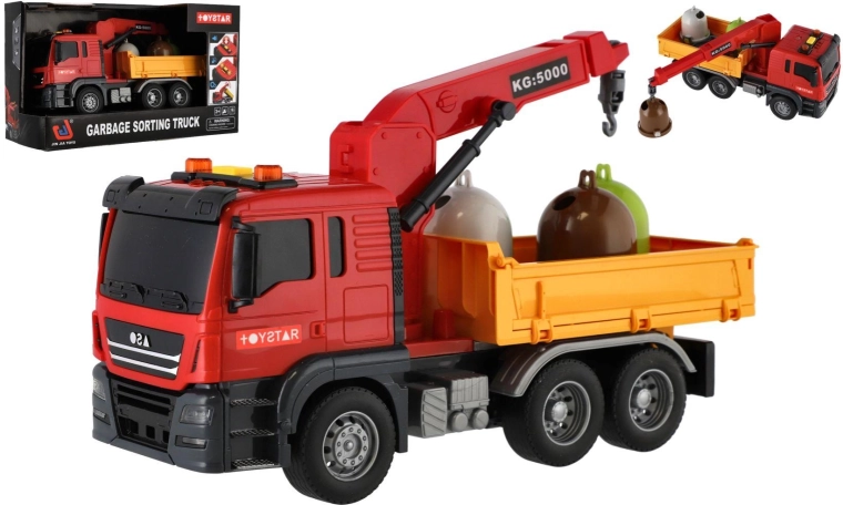 Vrachtwagen van gemeentelijke diensten met kraan, licht en geluid 27 cm