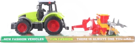Kunststof tractor met zaaiaanhanger