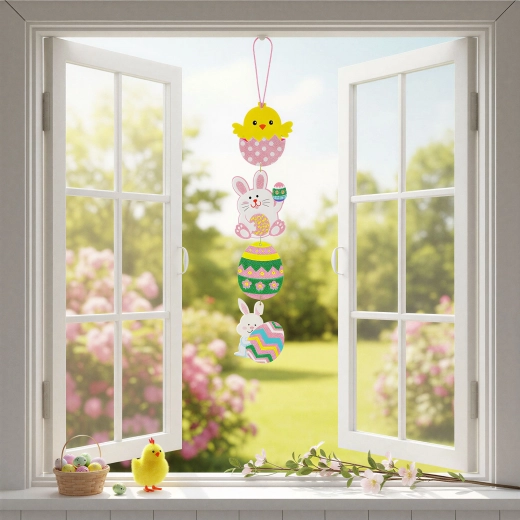 Paashangdecoratie van glitterend schuim 60 cm