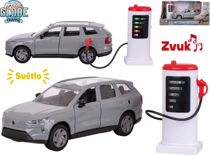 Kids Globe Traffic VOLVO EX90 metalen model SUV met licht en geluid 13,5 cm
