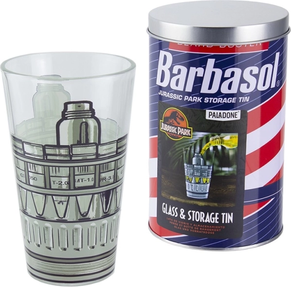 Glas JURASSIC PARK 450 ml in geschenkblik BARBASOL