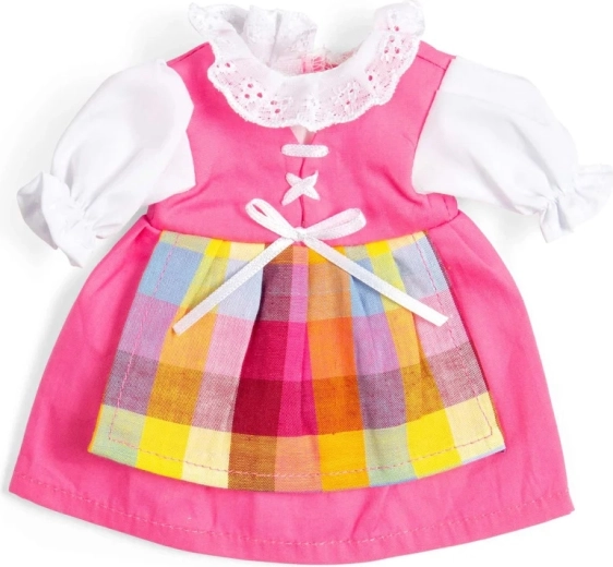 Bigjigs Toys roze jurkje met schort voor pop 28 cm