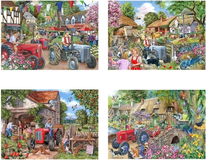 Puzzel Dag op de boerderij 4 × 250 grote stukjes