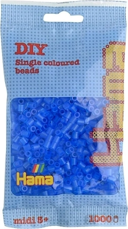 Hama Midi strijkkralen transparant blauw 1000 stuks
