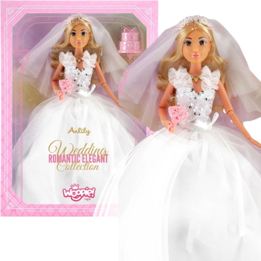 Woopie Royal Lily pop met bruidsjurk van 30 cm en bruiloftsaccessoires