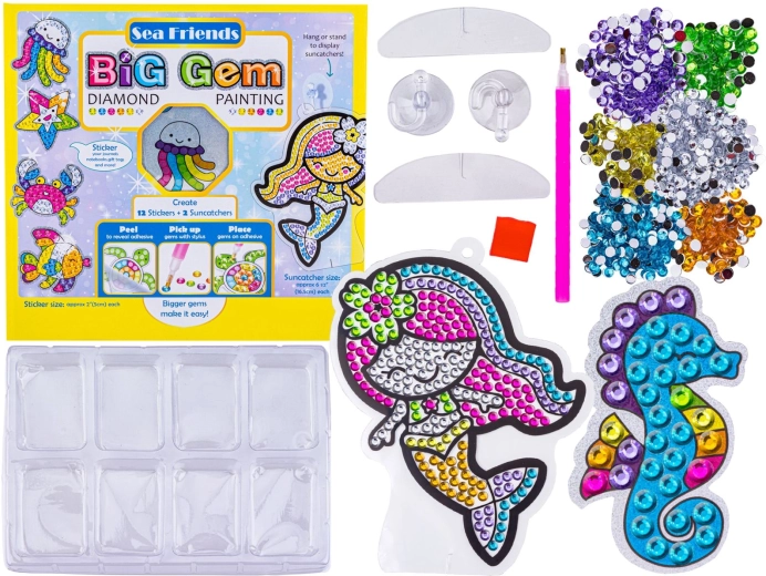 Diamanten mozaïek – stickers met zeedieren en zeezeemeerminnen