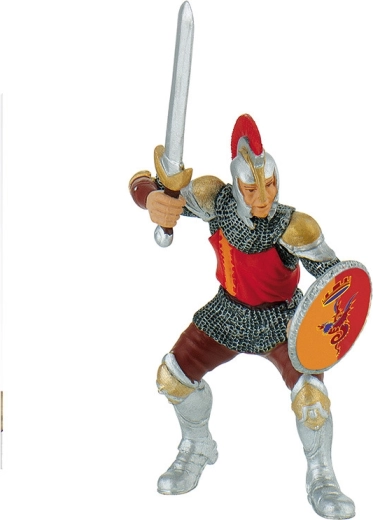 Bullyland ridder met zwaard in rode wapenrusting