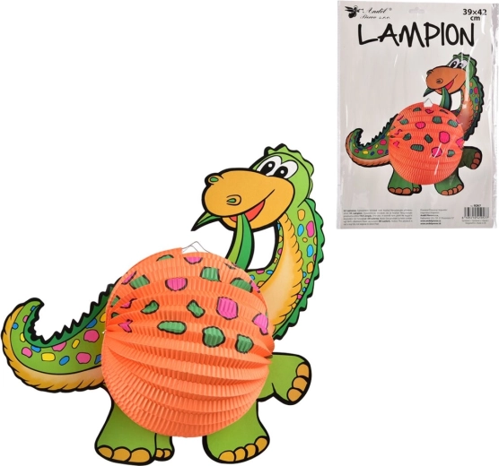 Papieren lampion dinosaurus oranje 39 × 42 cm
