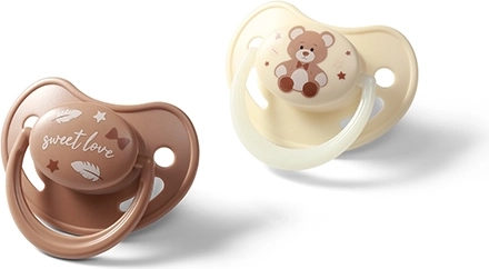 BabyOno siliconen anatomische fopspenen 0–6 m, 2 st. (dag + lichtgevend)